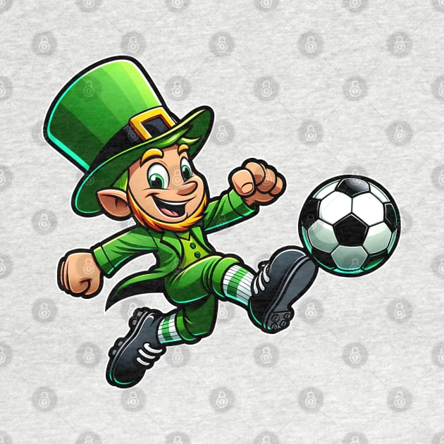 St Patrick's Day Irish Leprechaun Soccer Player by E